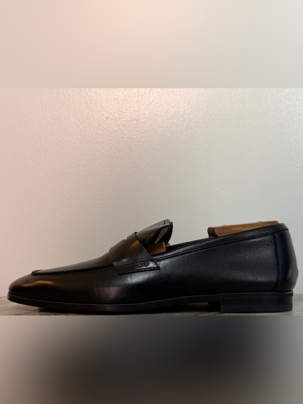 TOM FORD LEATHER PENNY LOAFER SLPIPPER DRESS SHOES 9 BLACK  $1800 MOCCASIN - Picture 4 of 13